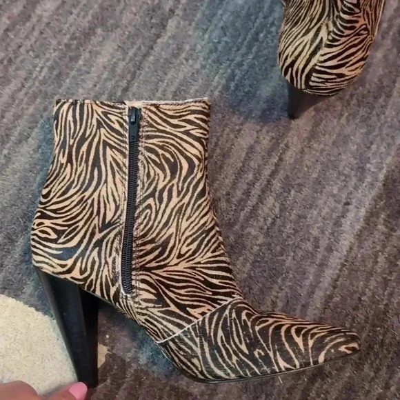 Able Tinsley Tiger Calf Hair Ankle Boots - Picture 7 of 8